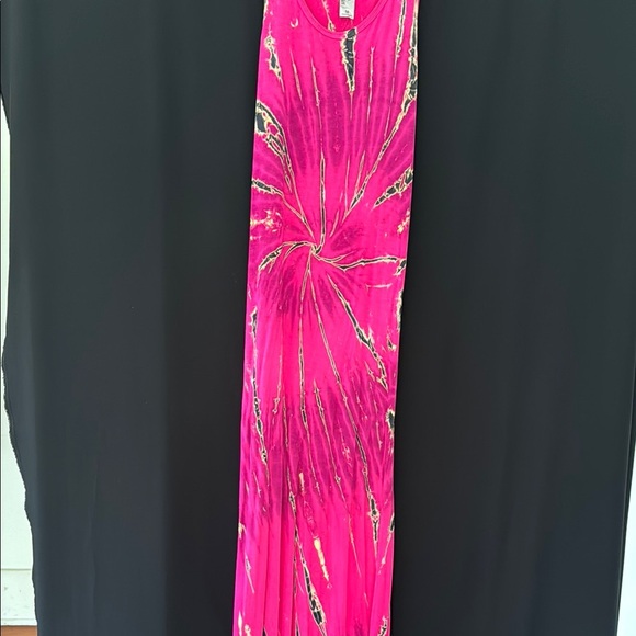 Go Couture Vibrant Pink Tie-Dye Dress, medium; made in USA - Picture 4 of 8